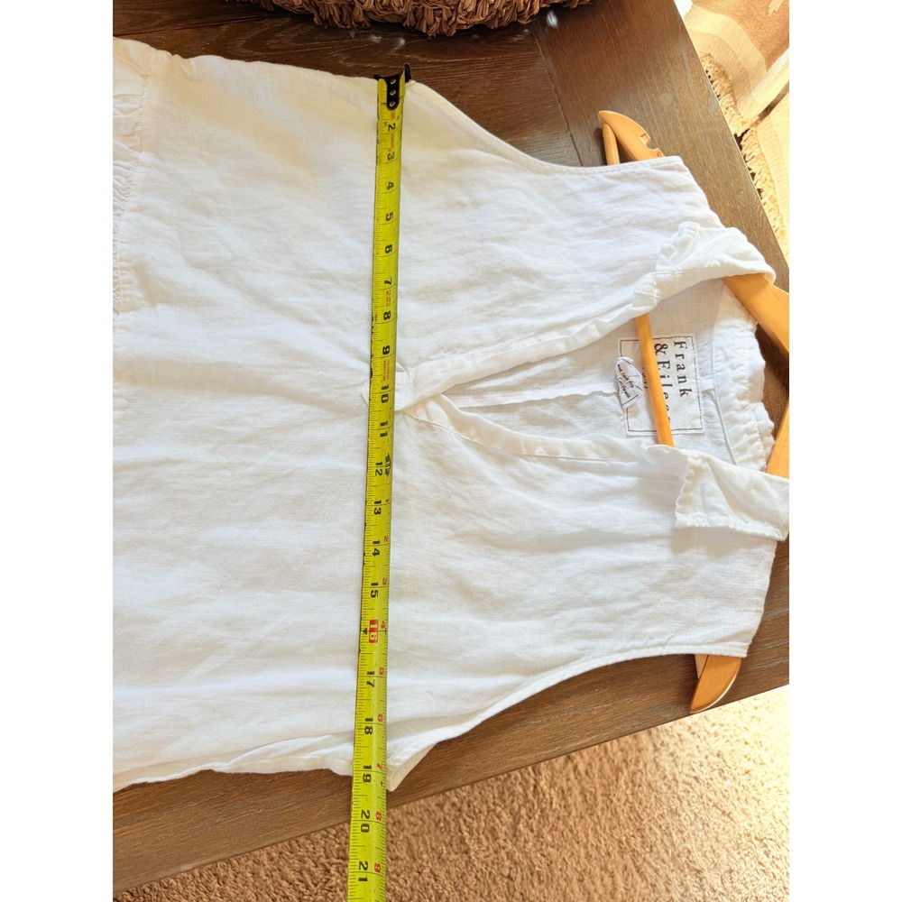 Frank & Eileen Daphne Sleeveless Shirtdress Linen Midi Women White Large (D4) - Picture 7 of 8